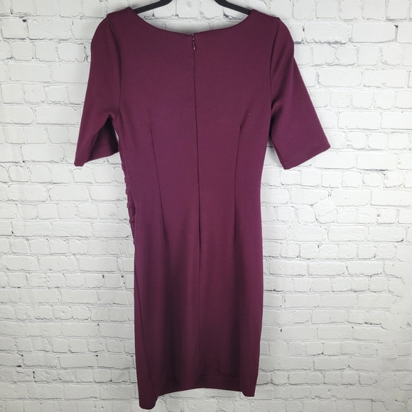 JACOB | asymmetrical stitch short sleeve business conservative party dress - Picture 3 of 9